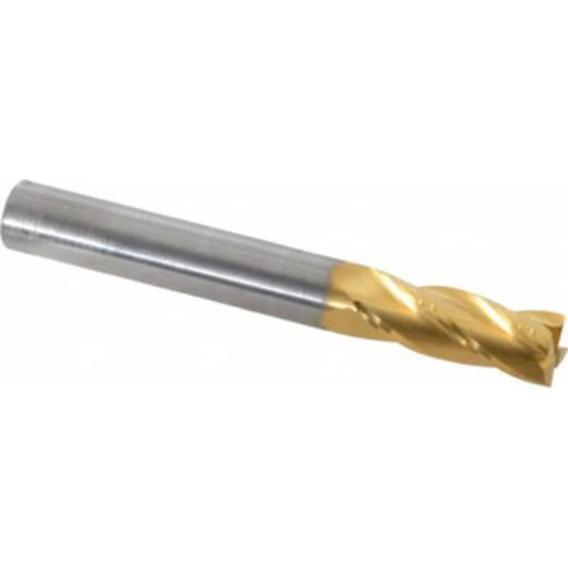 RobbJack 5/16, 13/16 LOC, 5/16 Shank Diam, 2-1/2 OAL, 4 Flute, Solid Carbide Square End Mill Single End, TiN Finish, ...